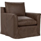 Cassiano Swivel Chair El Paso in Brown Top Grain Leather