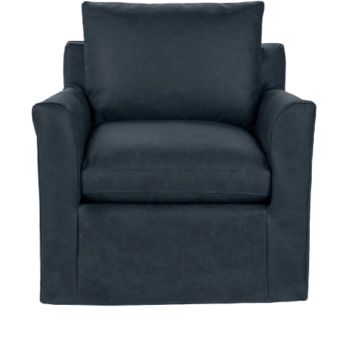 Cassiano Swivel Chair El Paso in Navy Blue Top Grain Leather