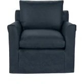 Cassiano Swivel Chair El Paso in Navy Blue Top Grain Leather