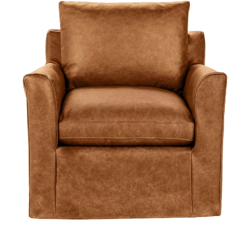 Cassiano Swivel Chair El Paso in Saddle Brown Top Grain Leather