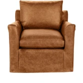 Cassiano Swivel Chair El Paso in Saddle Brown Top Grain Leather