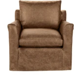 Cassiano Swivel Chair El Paso in Sand Neutral Top Grain Leather