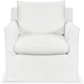 Cassiano Swivel Accent Chair in Rise White Fabric