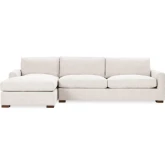 Coburn Sectional Sofa w/ Left Facing Chaise in Dawn Flax Neutral Fabric