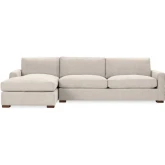 Coburn Sectional Sofa w/ Left Facing Chaise in Dawn Twine Neutral Fabric
