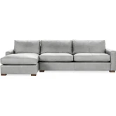Coburn Sectional Sofa w/ Left Facing Chaise in El Paso Dove Gray Top Grain Leather