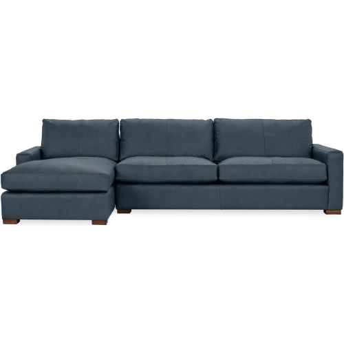 Coburn Sectional Sofa w/ Left Facing Chaise in El Paso Navy Blue Top Grain Leather