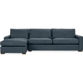 Coburn Sectional Sofa w/ Left Facing Chaise in El Paso Navy Blue Top Grain Leather