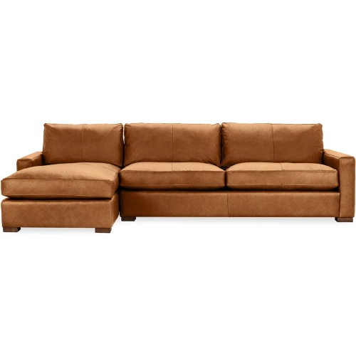 Coburn Sectional Sofa w/ Left Facing Chaise in El Paso Saddle Brown Top Grain Leather