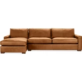 Coburn Sectional Sofa w/ Left Facing Chaise in El Paso Saddle Brown Top Grain Leather