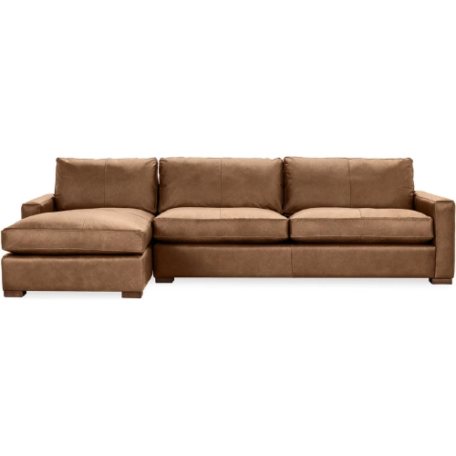 Coburn Sectional Sofa w/ Left Facing Chaise in El Paso Sand Brown Top Grain Leather