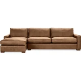 Coburn Sectional Sofa w/ Left Facing Chaise in El Paso Sand Brown Top Grain Leather