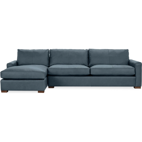 Coburn Sectional Sofa w/ Left Facing Chaise in Lush Bayou Blue Top Grain Leather