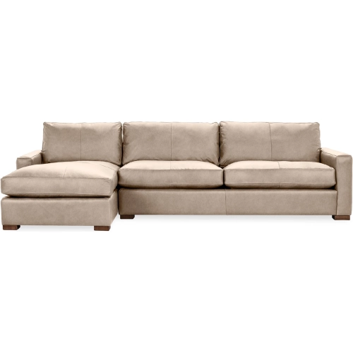 Coburn Sectional Sofa w/ Left Facing Chaise in Lush Cashmere Tan Top Grain Leather