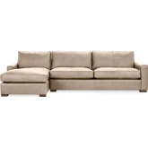 Coburn Sectional Sofa w/ Left Facing Chaise in Lush Cashmere Tan Top Grain Leather