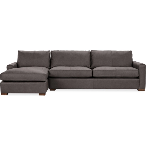 Coburn Sectional Sofa w/ Left Facing Chaise in Lush Chocolate Brown Top Grain Leather