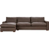 Coburn Sectional Sofa w/ Left Facing Chaise in Country Life Brown Top Grain Leather