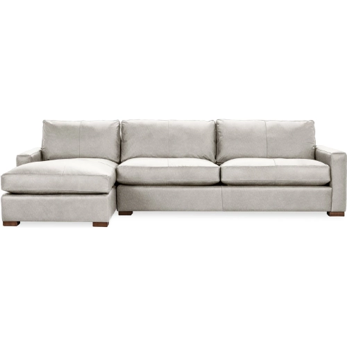 Coburn Sectional Sofa w/ Left Facing Chaise in Silver Top Grain Leather
