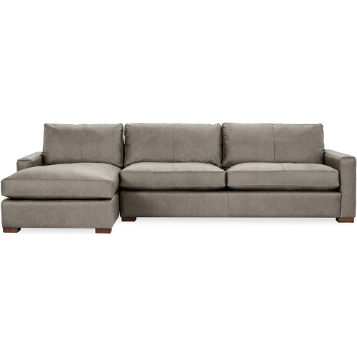Coburn Sectional Sofa w/ Left Facing Chaise in The Captain Gray Top Grain Leather