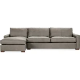 Coburn Sectional Sofa w/ Left Facing Chaise in The Captain Gray Top Grain Leather