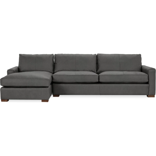 Coburn Sectional Sofa w/ Left Facing Chaise in Lush Gray Top Grain Leather