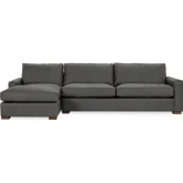 Coburn Sectional Sofa w/ Left Facing Chaise in Lush Gray Top Grain Leather
