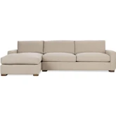 Coburn Sectional Sofa w/ Left Facing Chaise in Rise Beige Neutral Fabric