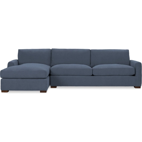 Coburn Sectional Sofa w/ Left Facing Chaise in Rise Navy Blue Fabric