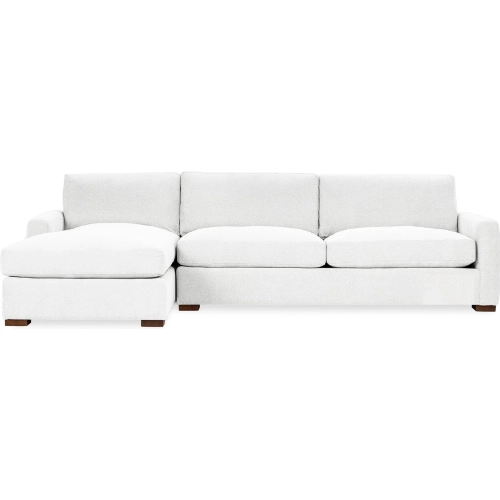 Coburn Sectional Sofa w/ Left Facing Chaise in Rise White Fabric