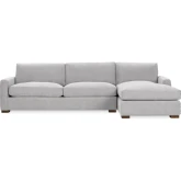 Coburn Sectional Sofa w/ Right Facing Chaise in Bliss Gray Fabric