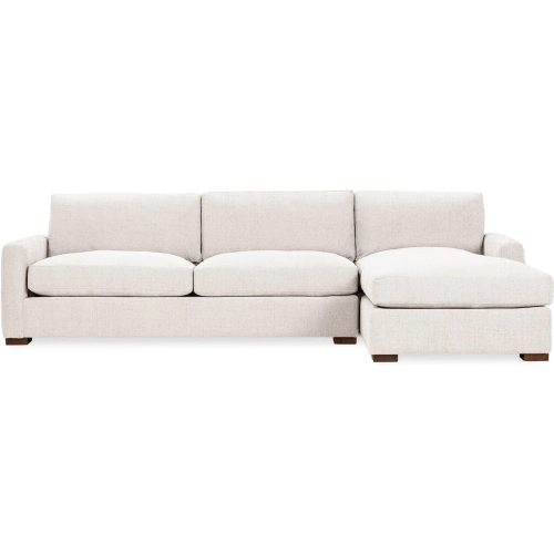 Coburn Sectional Sofa w/ Right Facing Chaise in Dawn Flax Neutral Fabric