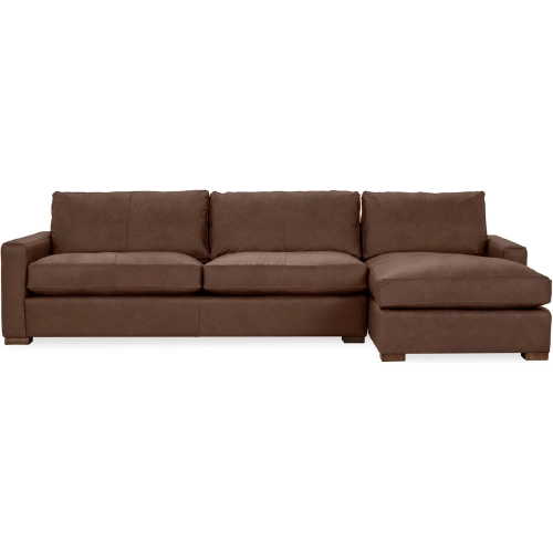 Coburn Sectional Sofa w/ Right Facing Chaise in El Paso Brown Top Grain Leather
