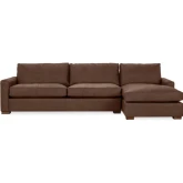 Coburn Sectional Sofa w/ Right Facing Chaise in El Paso Brown Top Grain Leather