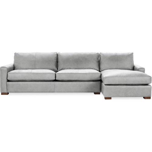 Coburn Sectional Sofa w/ Right Facing Chaise in El Paso Dove Gray Top Grain Leather