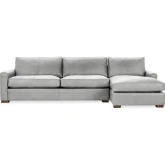 Coburn Sectional Sofa w/ Right Facing Chaise in El Paso Dove Gray Top Grain Leather