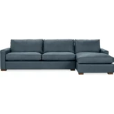 Coburn Sectional Sofa w/ Right Facing Chaise in Lush Bayou Blue Top Grain Leather