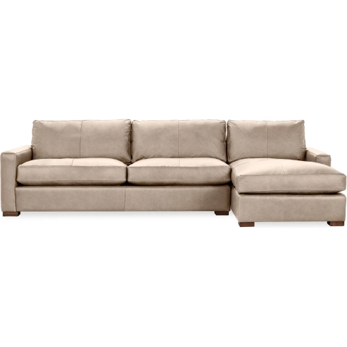 Coburn Sectional Sofa w/ Right Facing Chaise in Lush Cashmere Tan Top Grain Leather