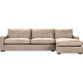 Coburn Sectional Sofa w/ Right Facing Chaise in Lush Cashmere Tan Top Grain Leather