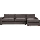 Coburn Sectional Sofa w/ Right Facing Chaise in Lush Chocolate Brown Top Grain Leather