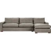 Coburn Sectional Sofa w/ Right Facing Chaise in The Captain Gray Top Grain Leather
