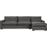 Coburn Sectional Sofa w/ Right Facing Chaise in Lush Gray Top Grain Leather