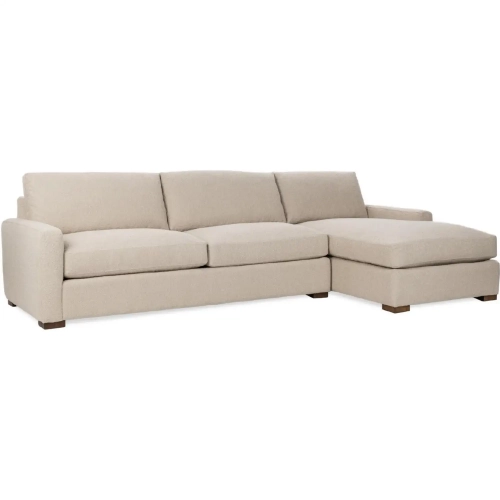 Coburn Sectional Sofa w/ Right Chaise in Beige Off White Fabric