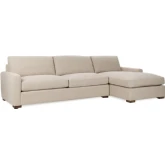 Coburn Sectional Sofa w/ Right Chaise in Beige Off White Fabric