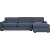 Coburn Sectional Sofa w/ Right Facing Chaise in Rise Navy Blue Fabric