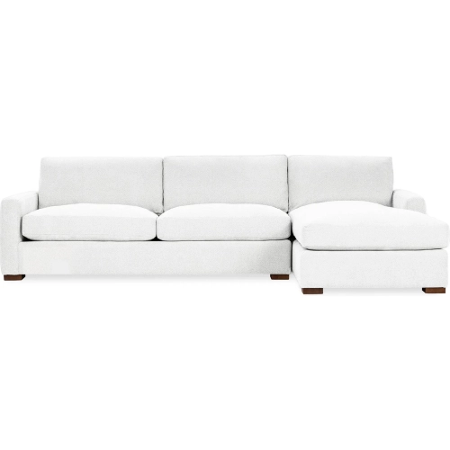 Coburn Sectional Sofa w/ Right Facing Chaise in Rise White Fabric