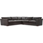 Bryson 3 Piece Sectional Sofa in Lush Chocolate Brown Top Grain Leather