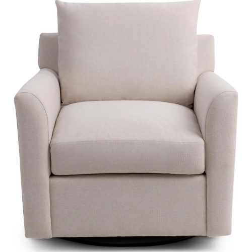 Olivia Swivel Accent Chair in Oat Biege Off White Fabric