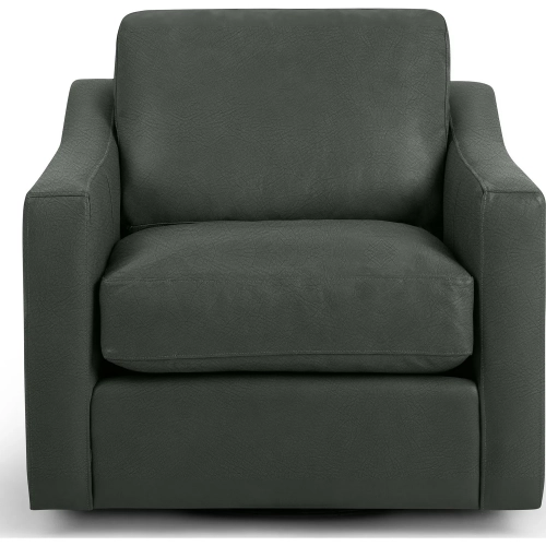 Aspen Swivel Accent Chair in Hunter Green Top Grain Leather
