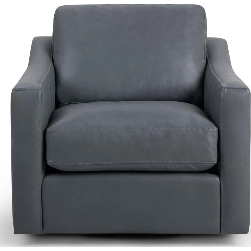 Aspen Swivel Accent Chair in Mystic Blue Top Grain Leather