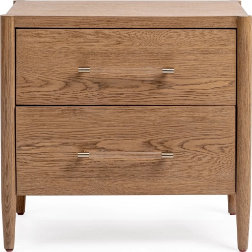 Alisen 2 Drawer Nightstand with USB in Napa Grove Oak